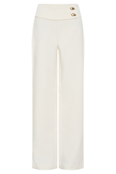 Lindie Straight Leg Suiting Pants - Ivory